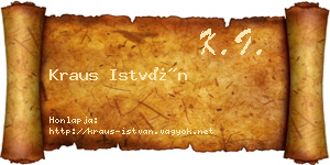 Kraus István névjegykártya